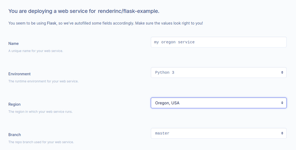 Selecting a Region for a New Service