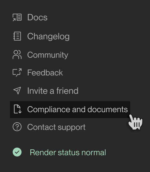 Link to Document Center in the Render Dashboard